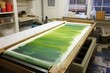 freshly pulled monotype laying flat to dry