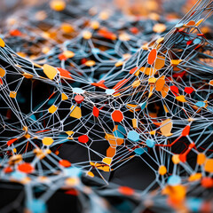 Poster - Discover the intricate connection between technology and wire mesh in this stunning close-up image. From the intricate details of the mesh to the vastness of