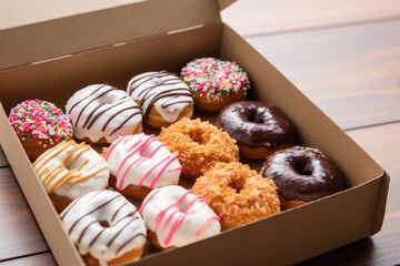 Sticker - dozen donuts in a bakery box