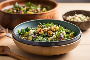 Poster - fig and walnut salad in a ceramic bowl