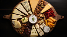 Assortment of Cheese from a Top View