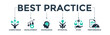© Gravisio - Best practice banner web icon vector illustration concept with icons of competence, development, knowledge, potential, ethic,  and performance