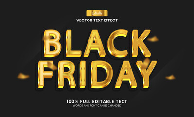 Wall Mural - Vector illustration editable text effect, black friday 3d text