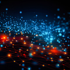 Poster - Experience seamless connectivity with dynamic blue lines and textures - Network Connection Concept