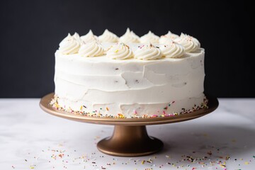 Wall Mural - a cake covered in white frosting and sprinkles