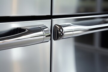 Sticker - close-up of shiny, clean fridge handles