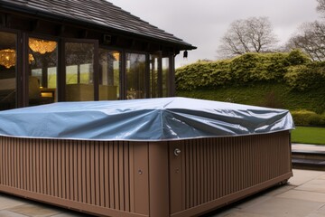 Wall Mural - picture of thermal spa cover on a hot tub