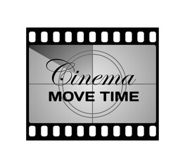 Wall Mural - Cinema move time sign. Flat, grey, camera film, cinema move time. Vector icon