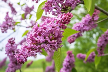 Poster - purple lilac flowers losing their petals