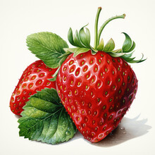 Watercolor Strawberry Teaclipart, Generative Ai