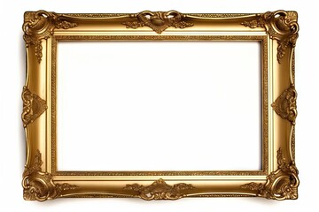 Timeless elegance. Golden vintage art frames on white background isolated. Antique frame design. Retro gallery. Preserving history. Classic antique borders