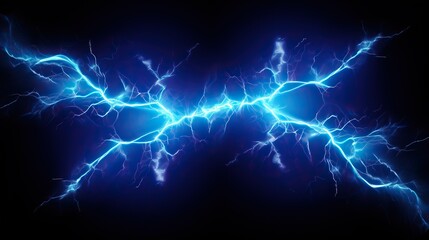 Abstract blue lightning on dark background