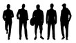 Silhouette of businessmen wearing suit instanding pose.