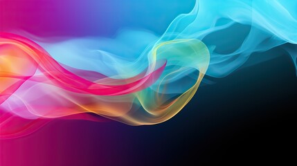 Sticker - Colorful rainbow wave background. Background for presentations, brochures, posters. generative AI