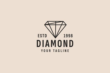 Sticker - vintage style diamond logo vector icon illustration