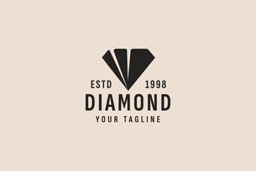 Sticker - vintage style diamond logo vector icon illustration