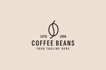 Sticker - vintage style coffee beans logo vector icon illustration