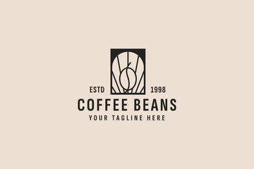 Wall Mural - vintage style coffee beans logo vector icon illustration