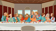 The Last Supper: A Cartoon Illustration