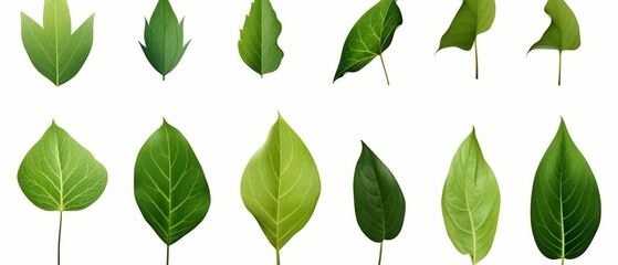 Wall Mural - Beautiful Shapely Green Leaves Set




