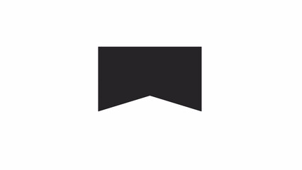 Poster - Ribbon label empty bw outline 2D object animation. Exclusive offer for black friday monochrome linear cartoon 4K video. Price tag mockup, bookmark animated element isolated on white background