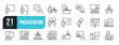 © Bradericon - Set of line icons related to presentation, meeting, business, discussion. Outline icons collection. Editable stroke. Vector illustration.