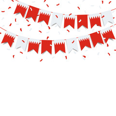 Poster - Vector Illustration of National Day Bahrain. Garland with the flag of Bahrain on a white background.
