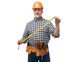 © opolja - mature happy handyman builder isolated on transparent background