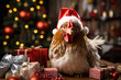 Huhn auf dem Weihnachtsmarkt