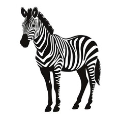 Wall Mural - Zebra logo, black and white, AI generated Image