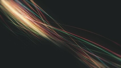 Poster - slow mo light strings particles background/ 4k animation of an abstract slow motion technology backg