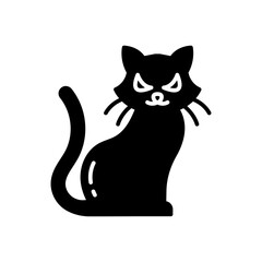 Poster - Black Cat icon in vector. Illustration