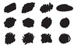 © SolaruS - Hand drawn brush vector design elements. Ink spots. Black paint abstract shapes.