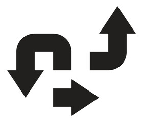 Poster - Base arrow set icon symbol black white silhouette