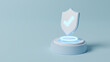 3D shield check mark icon. Security Concept. Shield protection icon with checkmark. Security, Protection, Medical health protection,antivirus, successful verification. Creative design icon. 3d render