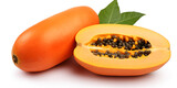 papaya isolated on white background papaya, fruit, food, tropical, isolated, fresh, orange, ripe, half, healthy, sweet, cut, white, 