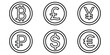 Money outline icon. Currency is regulated