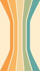 Wall Mural - abstract background of rainbow groovy wavy line design in 1970s hippie retro style. vector pattern r