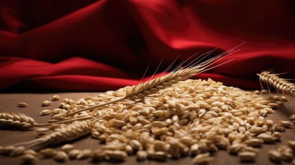 Poster - Poland s flag and wheat grains global hunger due to war export import food crisis