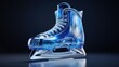 Reflection on tilted blue ice skates