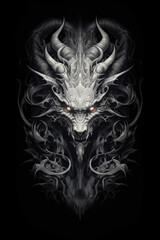 Wall Mural - dragon monster grim dark fantasy rpg fear horror - by generative ai