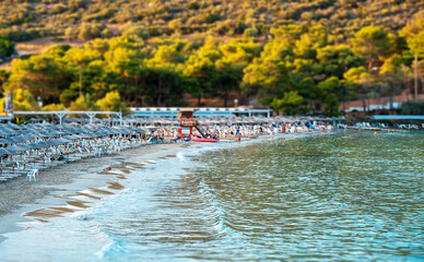 Wall Mural - Popular Avlaki beach in Porto Rafti in Greece.