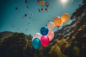 balloons in the sky