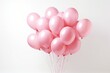 Assorted pink balloons on a white background. Generative AI