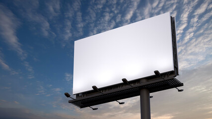 Wall Mural - A mock-up of a outdoor billboard against the evening sky