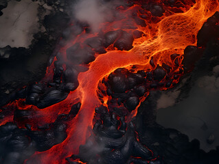 aerial view of lava flow in cross-processed kintsugi