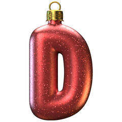 Poster - Christmas tree decoration font 3d rendering, letter K
