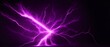 Purple electric voltage sparks on the floor of plain black background from Generative AI