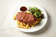 © Austockphoto - Black angus sirloin steak with fries and salad