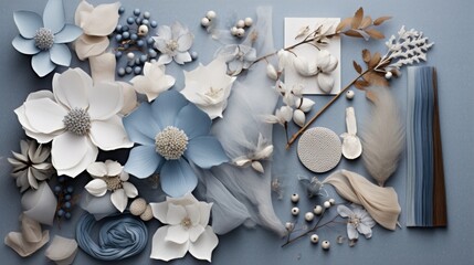 Wall Mural - A bunch of paper flowers on a table